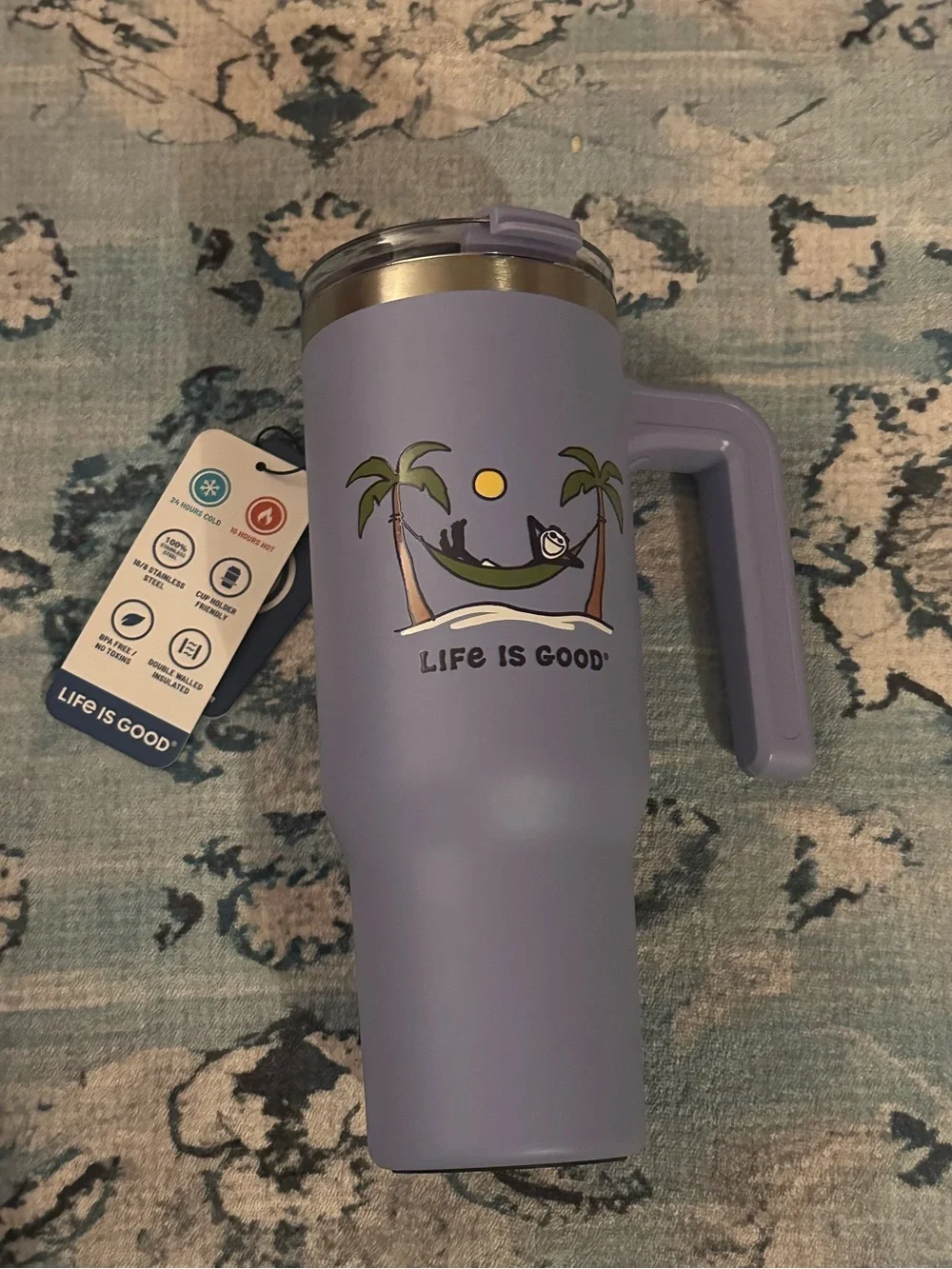 NWT Life is Good insulated 32 oz tumbler travel cup for hot or iced drinks